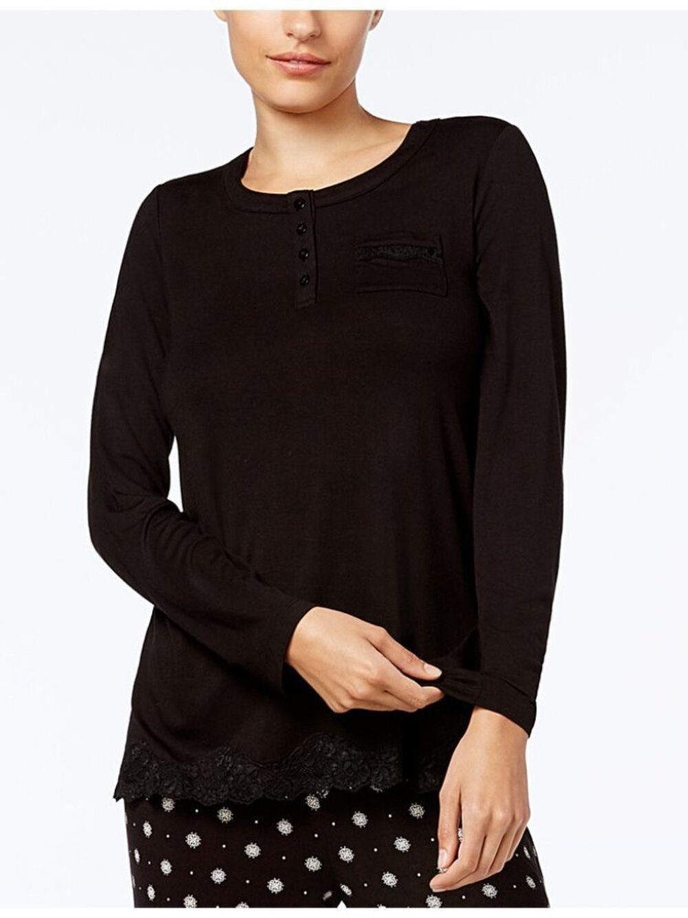 Alfani Womens Lace Trim Sleep Tunic Top